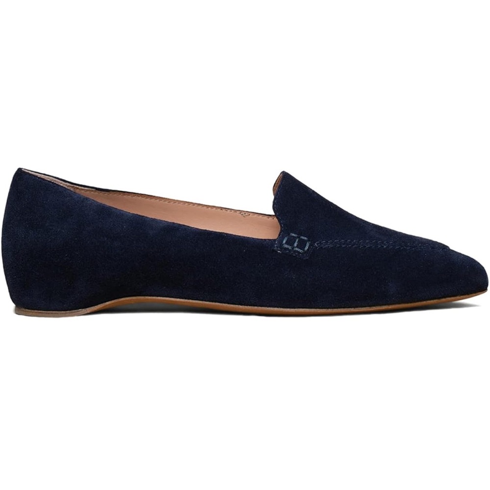 LEHOOR Women Casual Pointed Toe Navy Suede Loafers Size: 8 - Picture 3 of 4